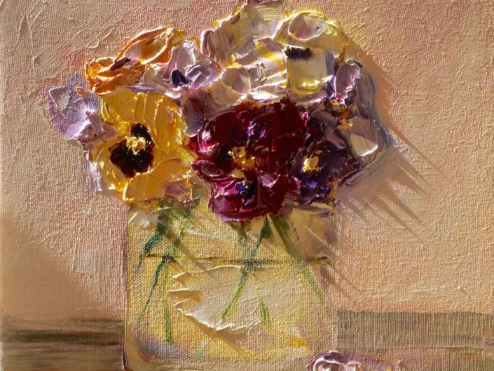 Pansies in a vase